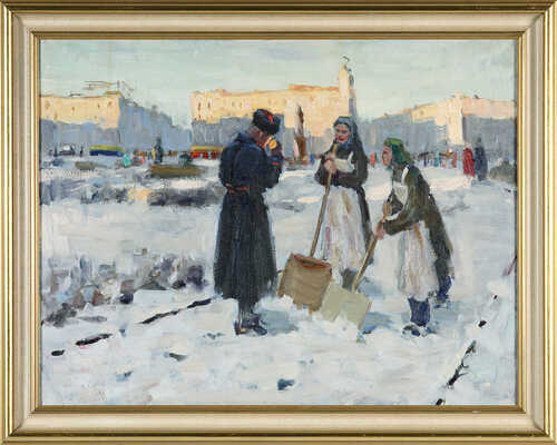 Манаков Борис Александрович. Ленинград. Уличная сцена 